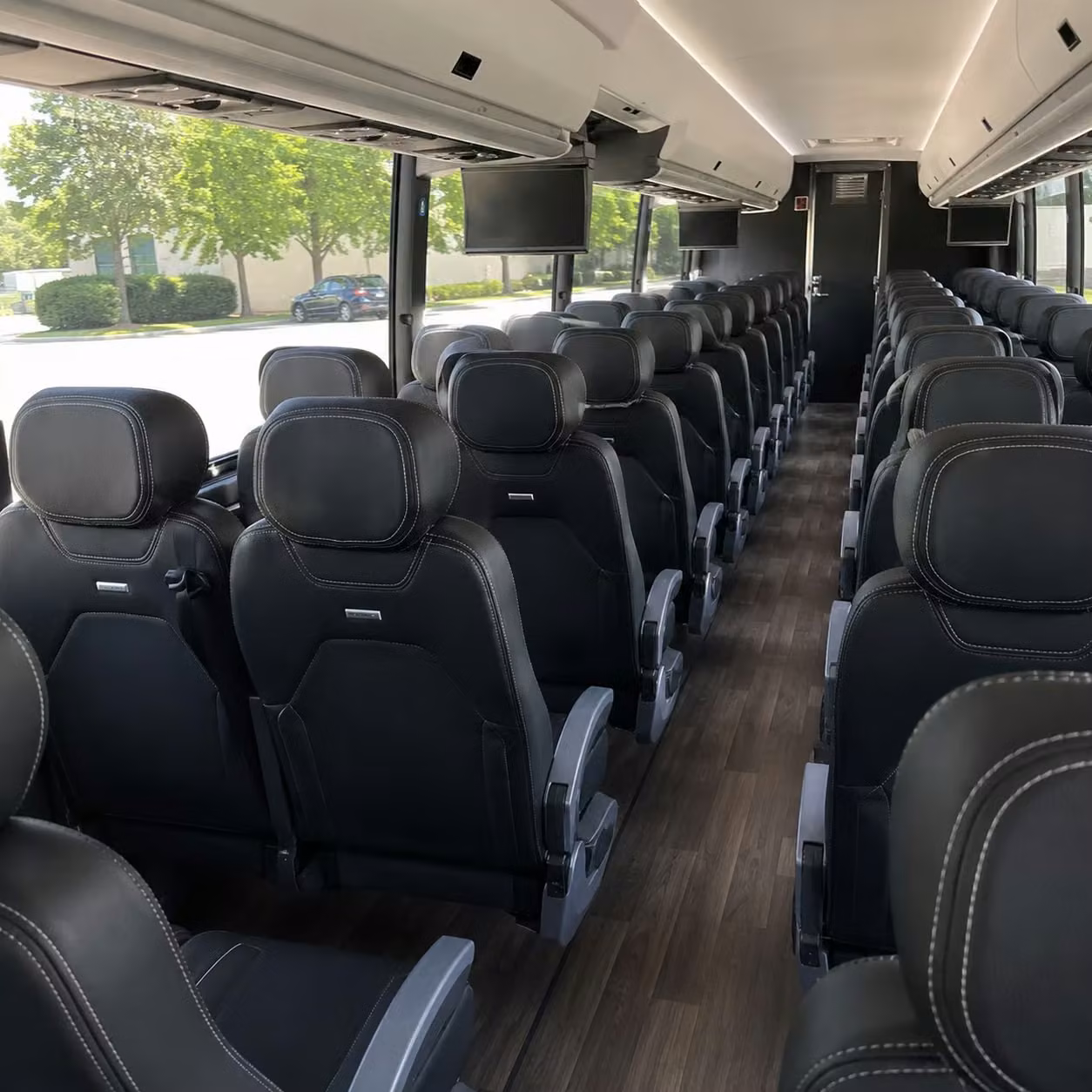 56 passenger charter bus inside